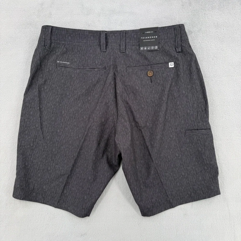7 Diamonds Zion Performance Strech Shorts Mens 29 Grey Micro Pattern Golf